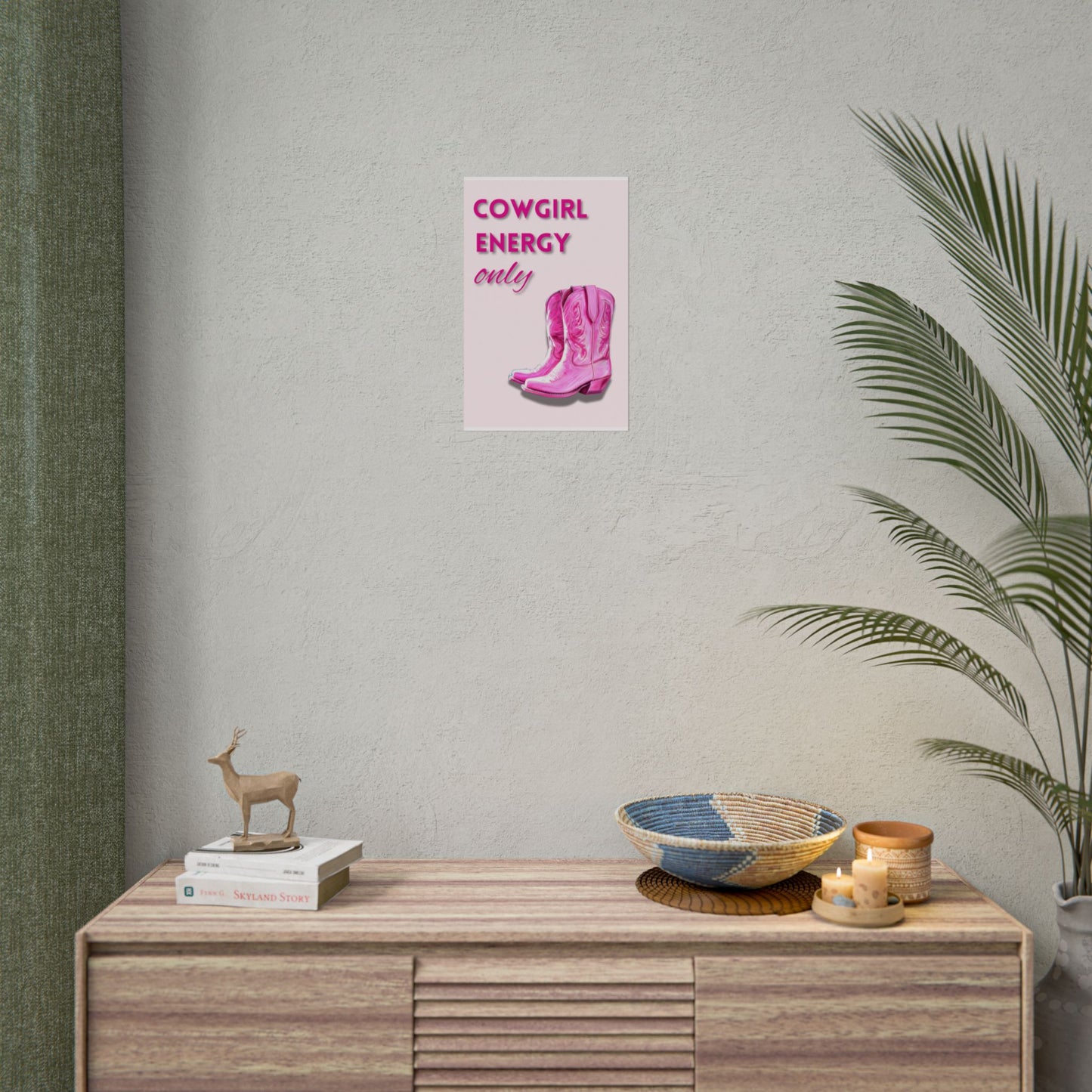 Cowgirl Energy Only ‘ - Pink Cowgirl Boots Wall Art Rolled Posters