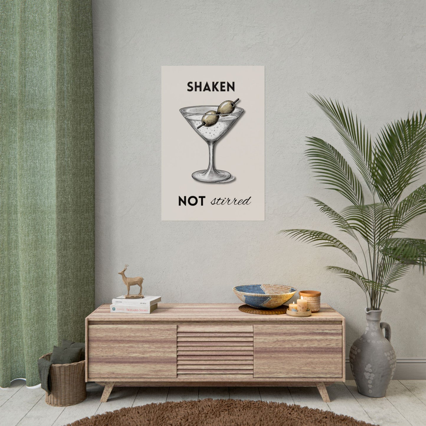 ‘ Shaken Not Stirred ‘ - Martini Wall Art Rolled Posters