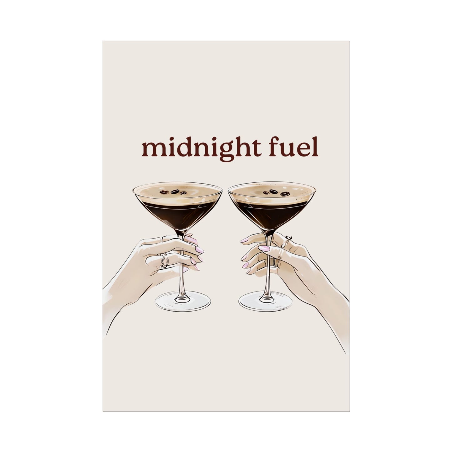 ‘ Midnight Fuel ‘ Espresso Martini Inspired Rolled Posters