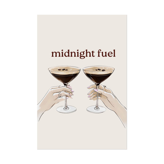 ‘ Midnight Fuel ‘ Espresso Martini Inspired Rolled Posters