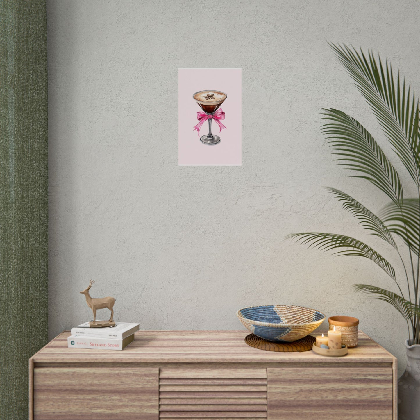 Cute Pink Bow Espresso Martini Inspired Rolled Posters